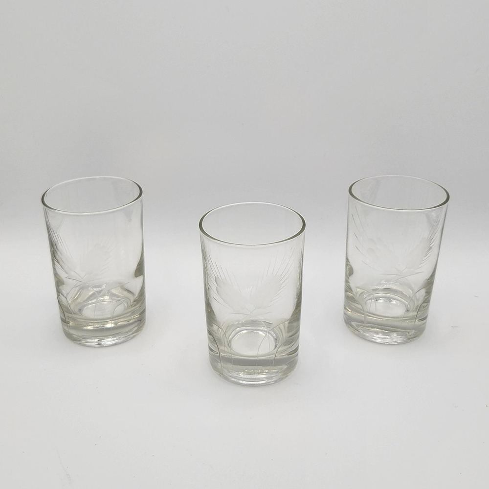 Vintage‎ Fine Crystal Javit Wheat Juice Glasses Set of 3
